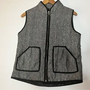 C.L.F. Women's Herringbone Casual Fall Quilted Office Vest-Cozy-Size Large